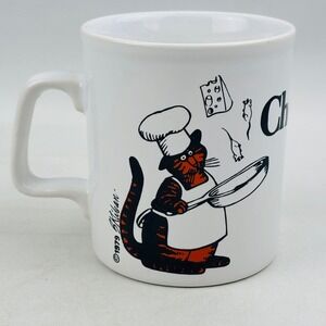 Vintage Kliban Chef Cat Coffee Mug 1979 Kiln Craft Staffordshire‎ England